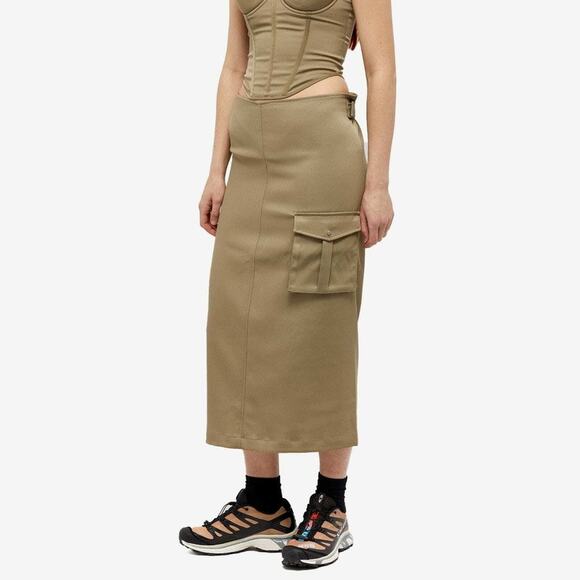 Miaou NWT Suki Cargo Midi Skirt in Sage Medium - Picture 2 of 9